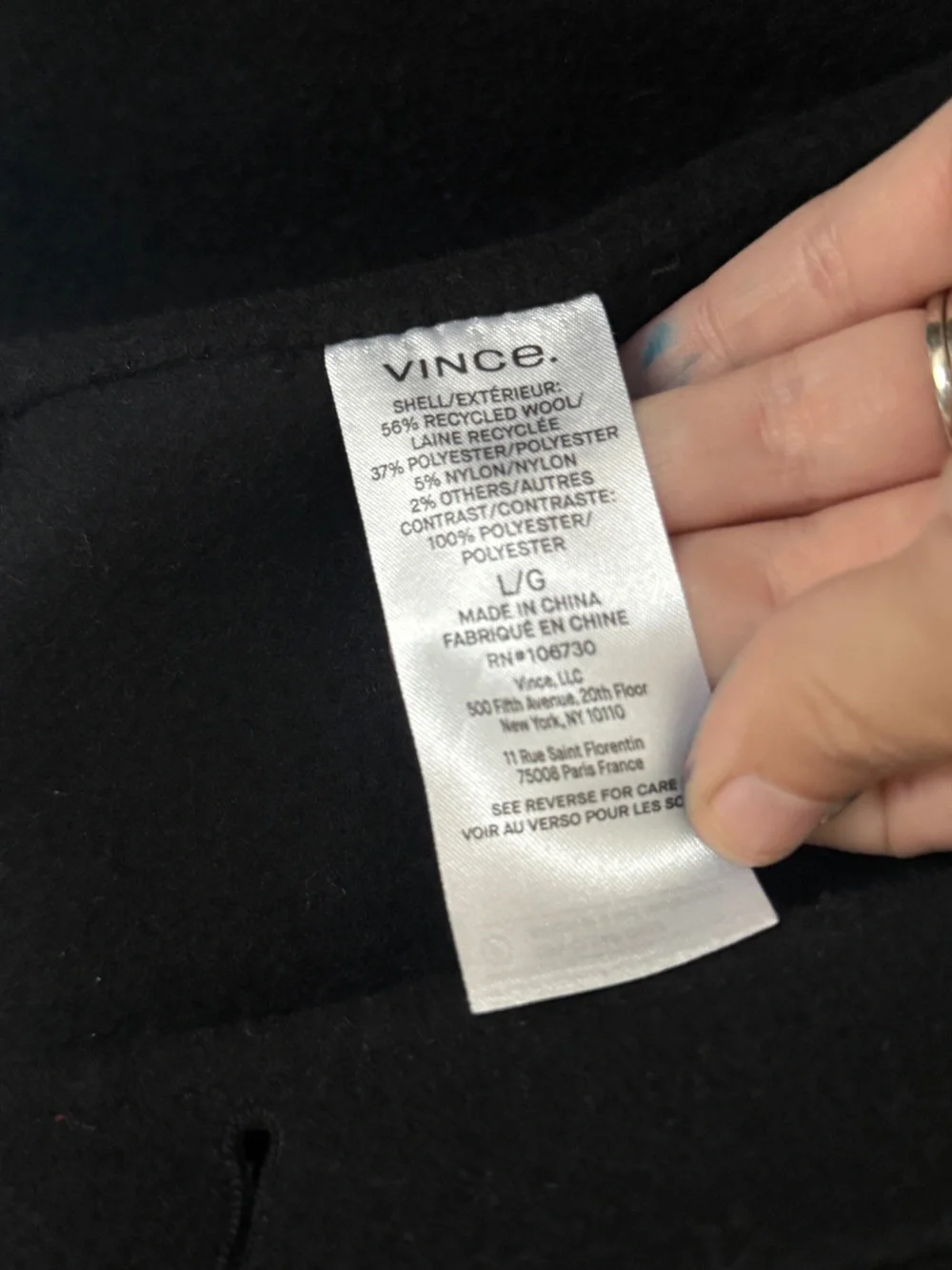 VINCE Splittable Wool-Blend Shirt Jacket Large